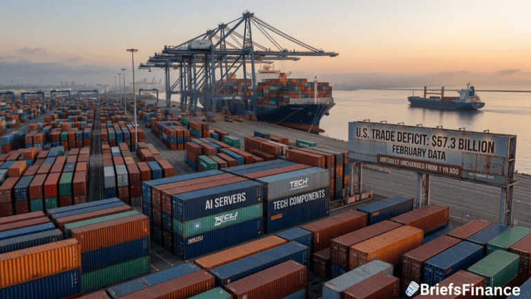 U.S. Trade Deficit Grew to $57 Billion in February - Barely Changed From a Year Ago