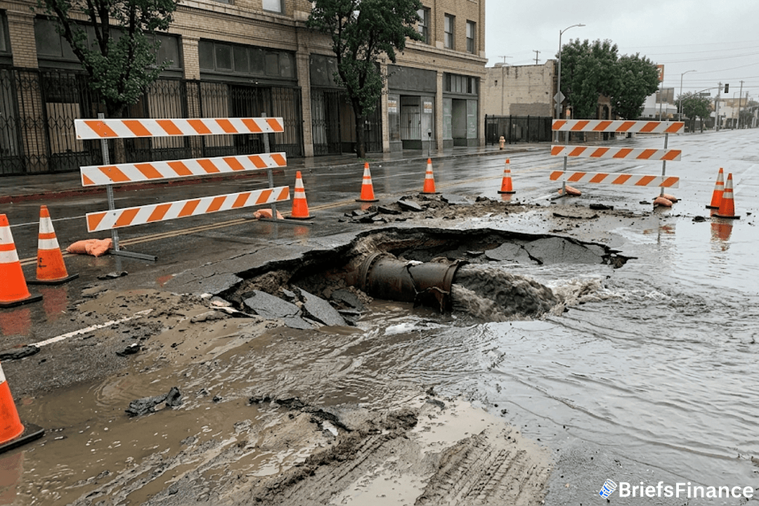 la 400m water bond pipe break